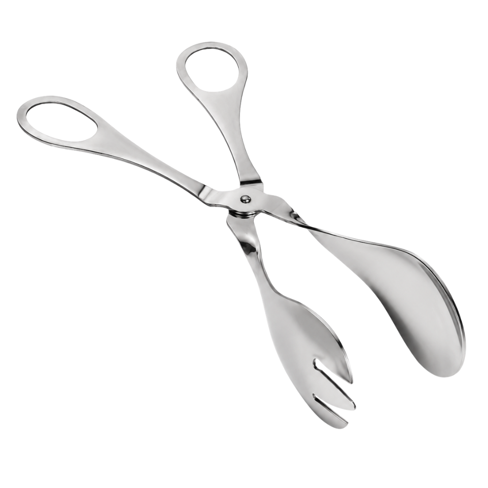 Stainless Steel Salad Tongs – 23 cm Kitchen Serving & Buffet Tongs