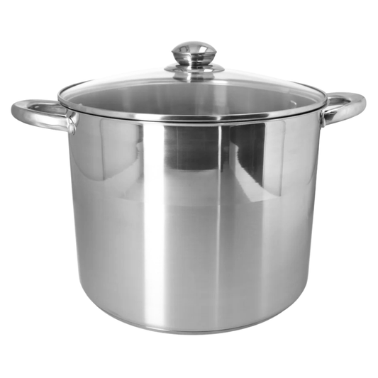 Stainless Steel Stockpot with Glass Lid - Induction Compatible