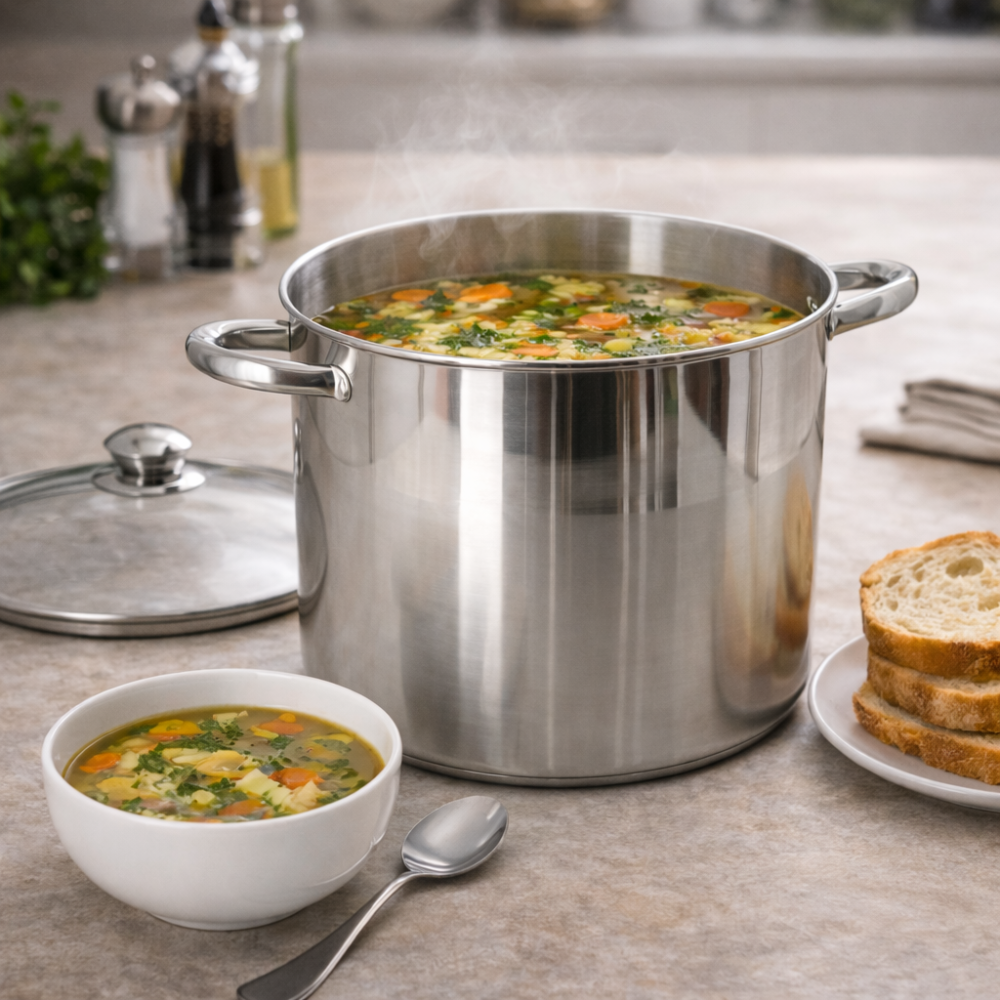 Stainless Steel Stockpot with Glass Lid - Induction Compatible
