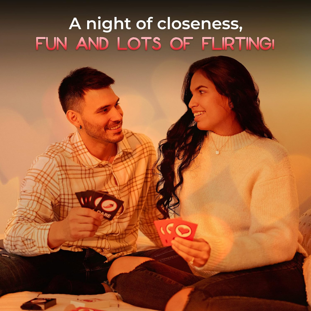 Talk, Flirt, Dare Card Game Set – 3-in-1 Party Game for Couples & Friends