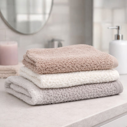 3-Piece Soft Washcloth Set - Ultra-Absorbent Gentle Face & Body Towels