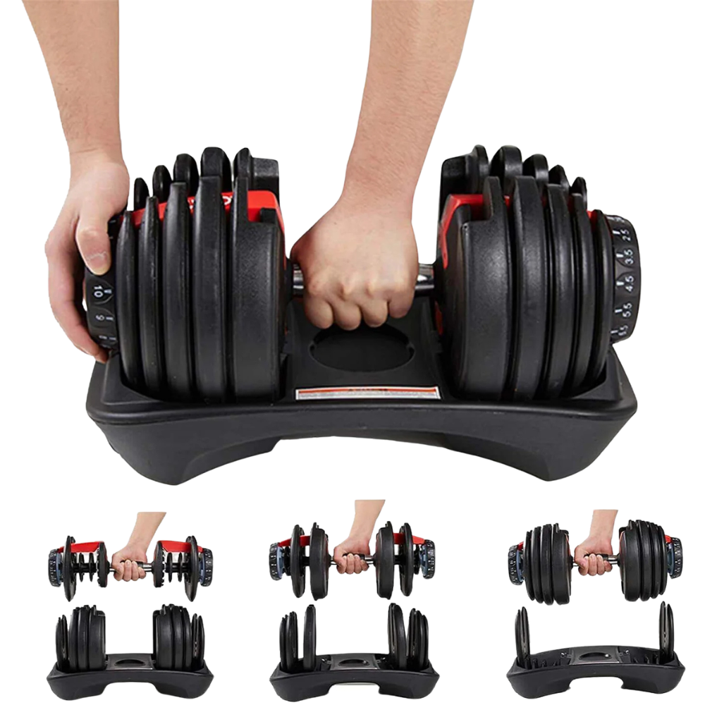 24kg Adjustable Dumbbell Set – All-in-One Space-Saving Weight with Quick Dial Adjustment