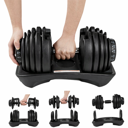 24kg Adjustable Dumbbell Set – All-in-One Space-Saving Weight with Quick Dial Adjustment
