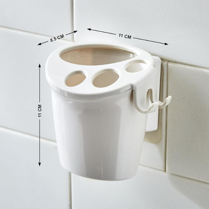 2-Piece Bathroom Accessory Set - Toothbrush Holder & Soap Dish Organizer