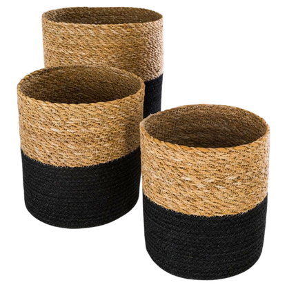 Woven Seagrass Storage Basket Set - For Home Storage & Organisation