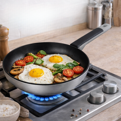 Non-Stick Frying Pan - Aluminium Cooking Pan with Heat-Resistant Handle
