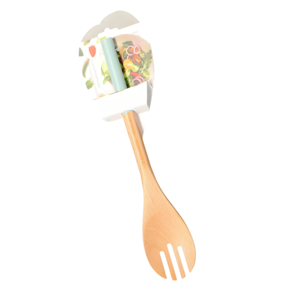5-Piece Wooden Kitchen Utensil Set with Scissors-Non-Scratch Cooking Tools
