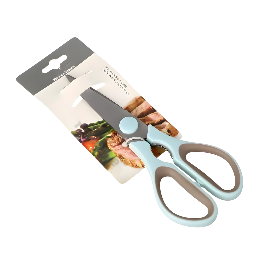 5-Piece Wooden Kitchen Utensil Set with Scissors-Non-Scratch Cooking Tools