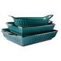 3-Piece Ceramic Casserole Baking Dish Set - Cookware Collection