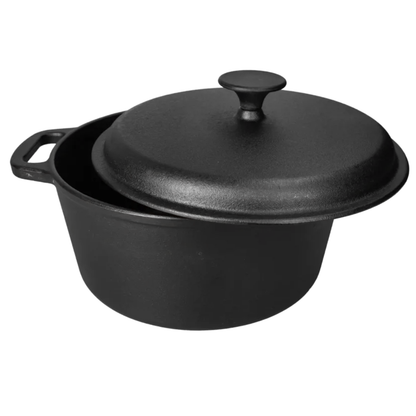 Cast Iron Pot with Lid - 4L Heavy-Duty Cooking Pot for Even Heat & Flavour