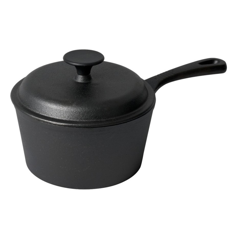 Cast Iron Saucepan with Lid - Heavy-Duty Pot for Even Heat & Rich Cooking
