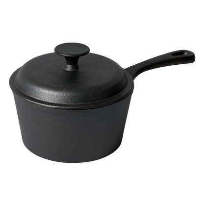 Cast Iron Saucepan with Lid - Heavy-Duty Pot for Even Heat & Rich Cooking