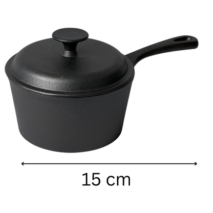 Cast Iron Saucepan with Lid - Heavy-Duty Pot for Even Heat & Rich Cooking