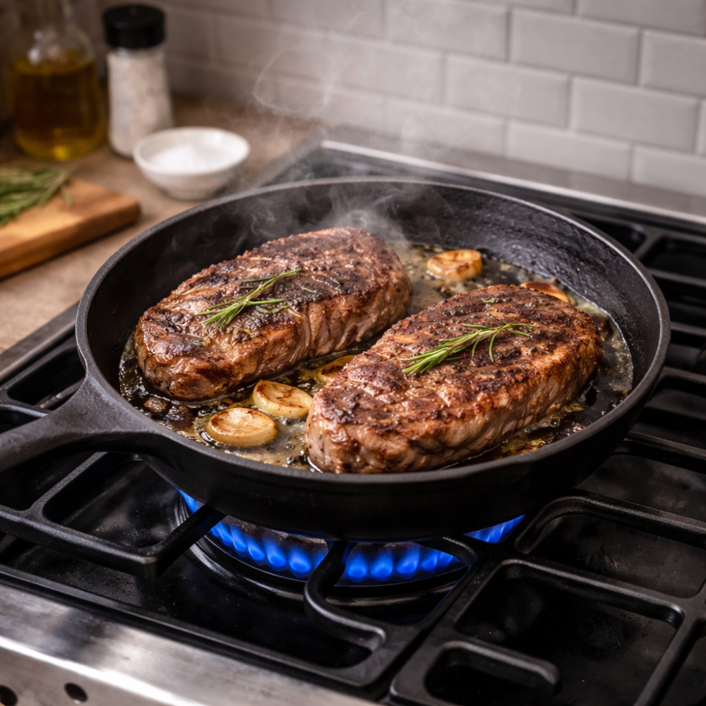 Cast Iron Skillet Fry Pan - 13 cm Heavy-Duty Cooking Pan for Even Heat & Searing