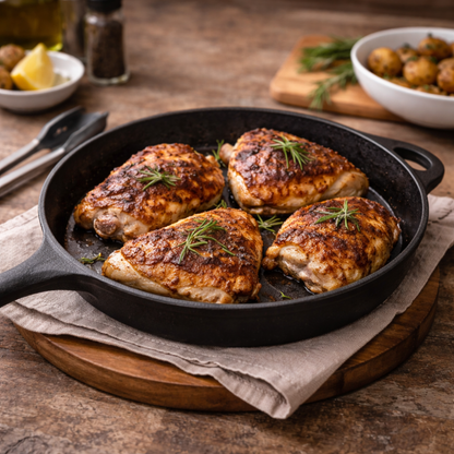 Cast Iron Skillet Fry Pan - 13 cm Heavy-Duty Cooking Pan for Even Heat & Searing