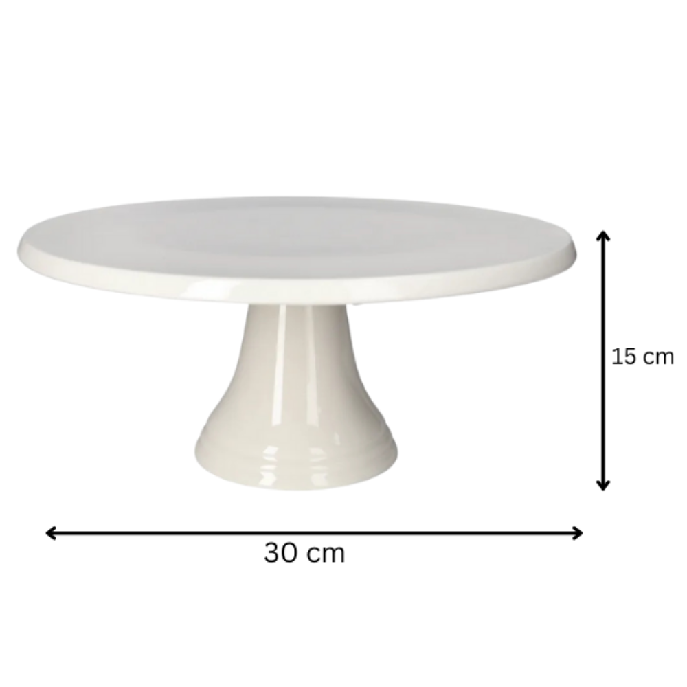 Elegant White Ceramic Cake Stand – Premium Display Plate for Cakes, Tarts & Desserts
