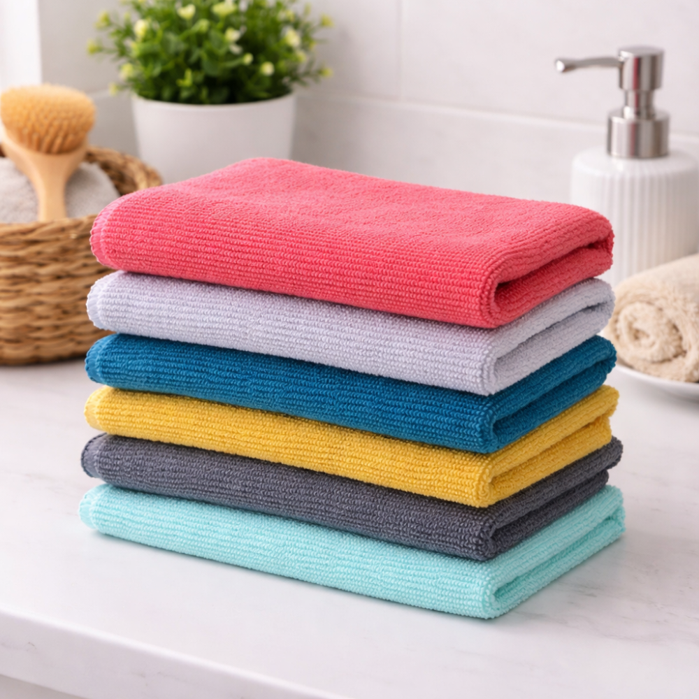 6-Pack Microfiber Cleaning Cloths - Multi-Purpose & Ultra-Absorbent Towels