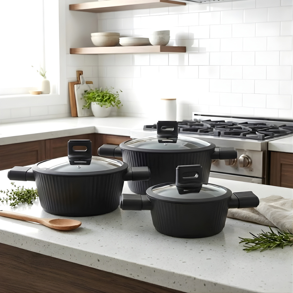 Forged Non-Stick Casserole Pot with Glass Lid - Induction Ready