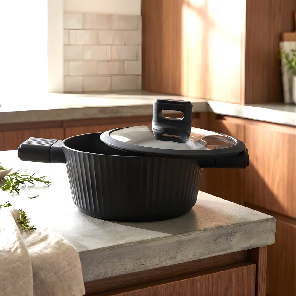 Forged Non-Stick Casserole Pot with Glass Lid - Induction Ready