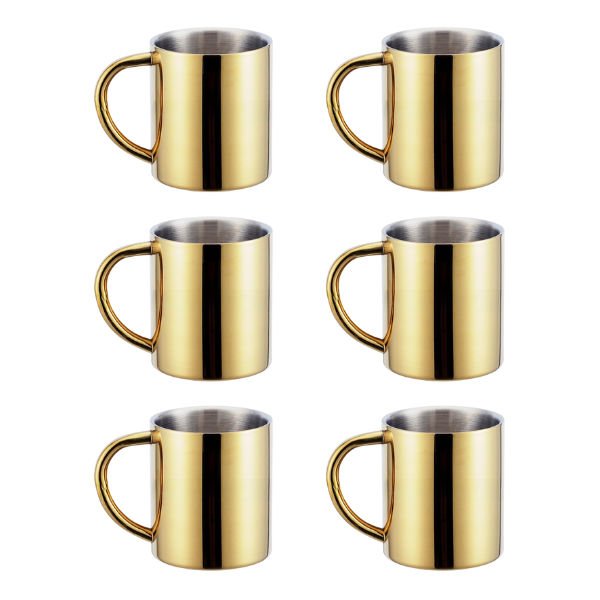 Stainless Steel Cups Set - Durable Drinkware - 304ml - 6-Piece Set