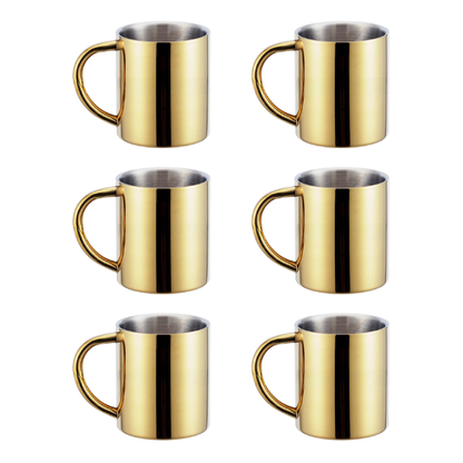 Stainless Steel Cups Set - Durable Drinkware - 304ml - 6-Piece Set