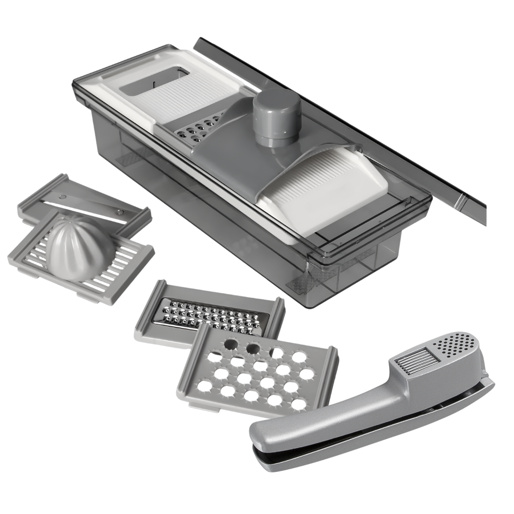Multi-Function Mandoline Slicer & Grater Set & Garlic Press Combo