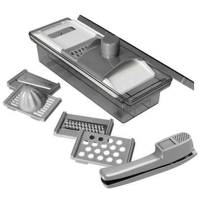 Multi-Function Mandoline Slicer & Grater Set & Garlic Press Combo