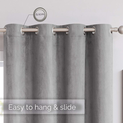 Luxury Home Décor Grey Curtain & Cushion Cover Set - 2 Curtains 2 Covers