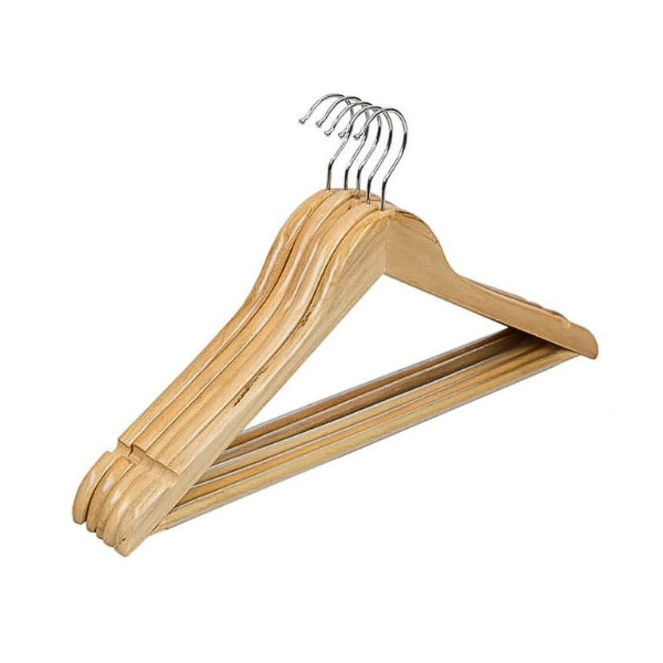 Brown Wooden Hangers - Keep Your Wardrobe Organised in Style - 20 Pack