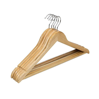 Brown Wooden Hangers - Keep Your Wardrobe Organised in Style - 20 Pack