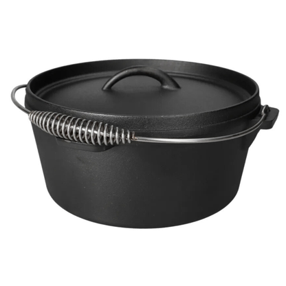 Cast Iron Potjie Pot with Lid & Carry Handle - Outdoor & Indoor Cooking