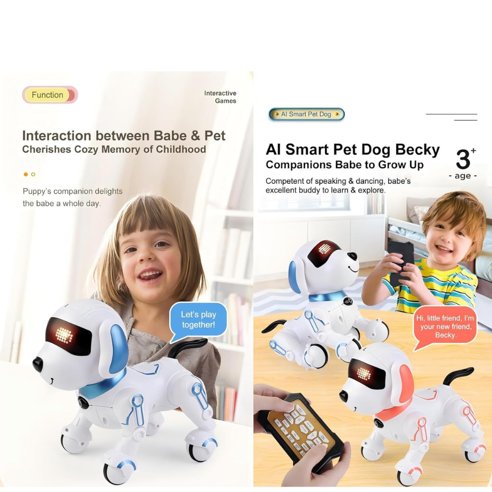 Interactive Robot Dog Toy – Smart Electronic Pet with Lights & Movement