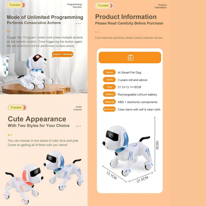 Interactive Robot Dog Toy – Smart Electronic Pet with Lights & Movement