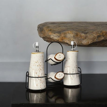 Ceramic Seasoning Condiment With Rack