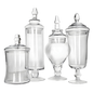 4-Piece Glass Storage Jar Set with Lids - Elegant Kitchen Containers