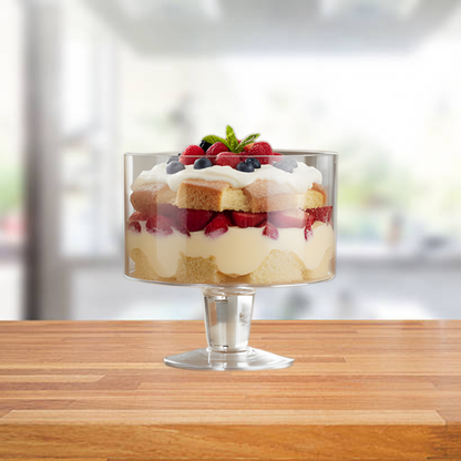 Large Clear Glass Trifle Bowl - Elegant Dessert & Serving Dish