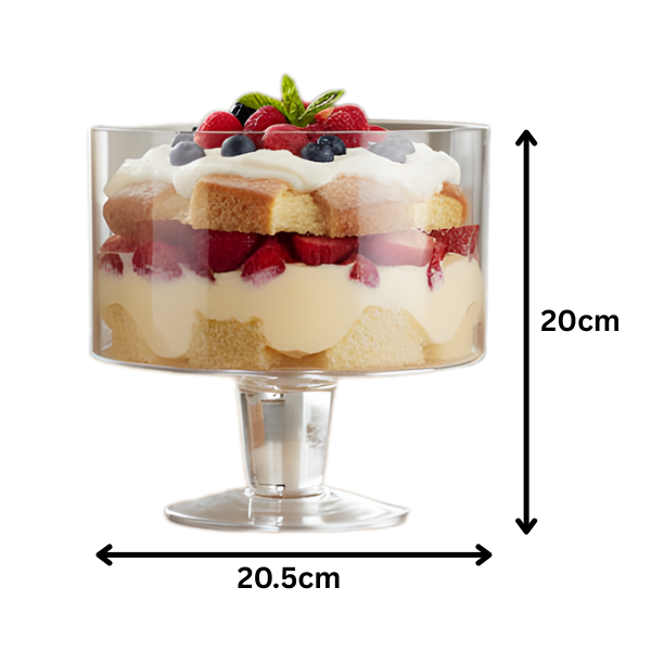 Large Clear Glass Trifle Bowl - Elegant Dessert & Serving Dish