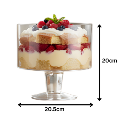 Large Clear Glass Trifle Bowl - Elegant Dessert & Serving Dish