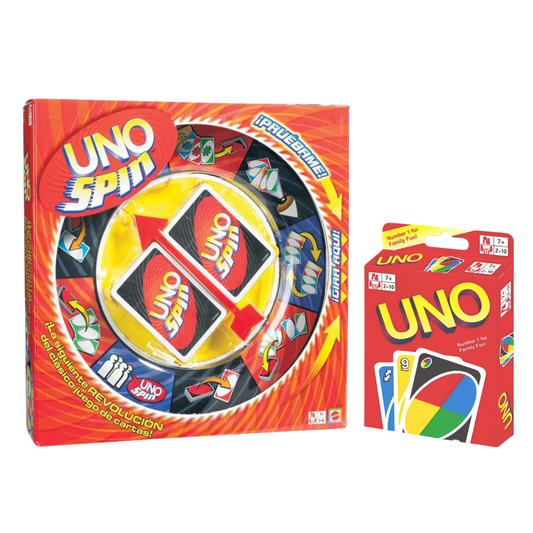 UNO Spin & Classic UNO Card Game Bundle – Family Party Game Set