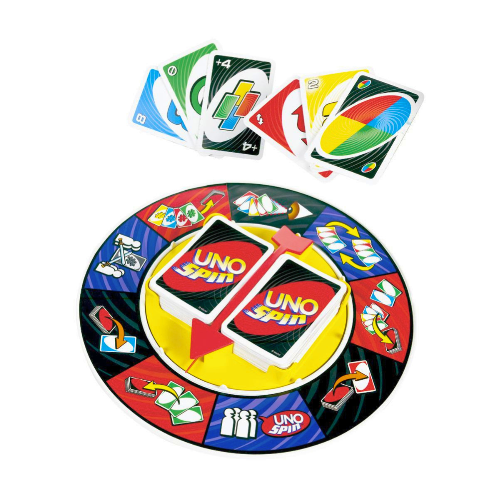 UNO Spin & Classic UNO Card Game Bundle – Family Party Game Set