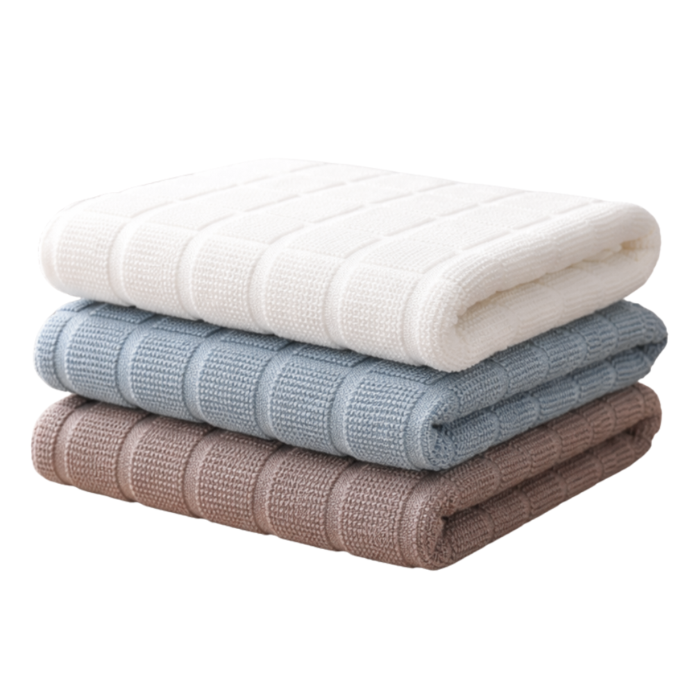 Premium Waffle Weave Face Towel - 100% Cotton (500gsm) - 3 Pack