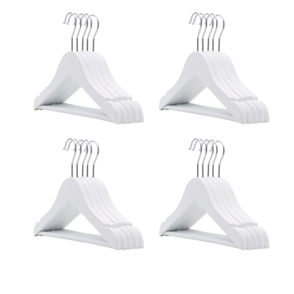 Kids White Wooden Hangers – 20-Pack Space-Saving Closet Organisers (32cm)
