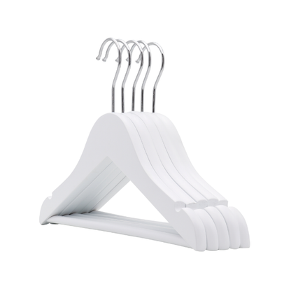 Kids White Wooden Hangers – 20-Pack Space-Saving Closet Organisers (32cm)