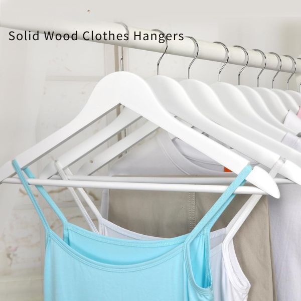Kids White Wooden Hangers – 20-Pack Space-Saving Closet Organisers (32cm)