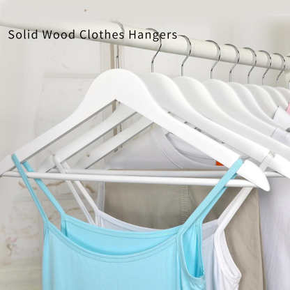 Kids White Wooden Hangers – 20-Pack Space-Saving Closet Organisers (32cm)